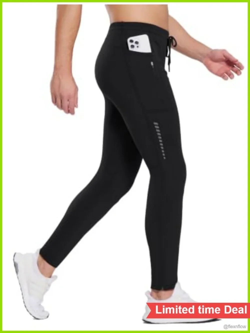 Men's Fleece Thermal Running Tights Winter Leggings with Pockets